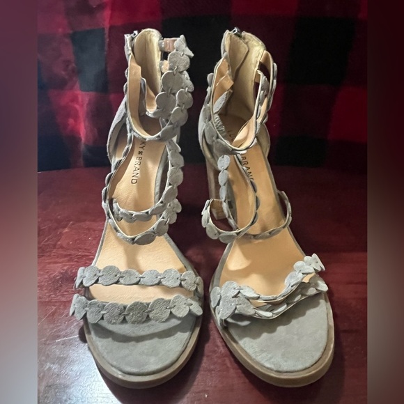 Lucky Brand LP Lameer Gray & Tan Platform Sandals, Size 8.5M - Picture 12 of 13